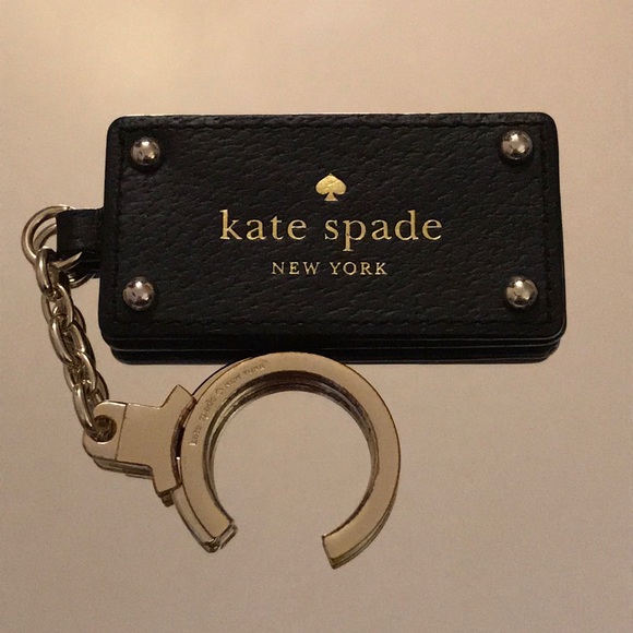 Kate Spade Black Leather Mirror Key Chain - Picture 5 of 5